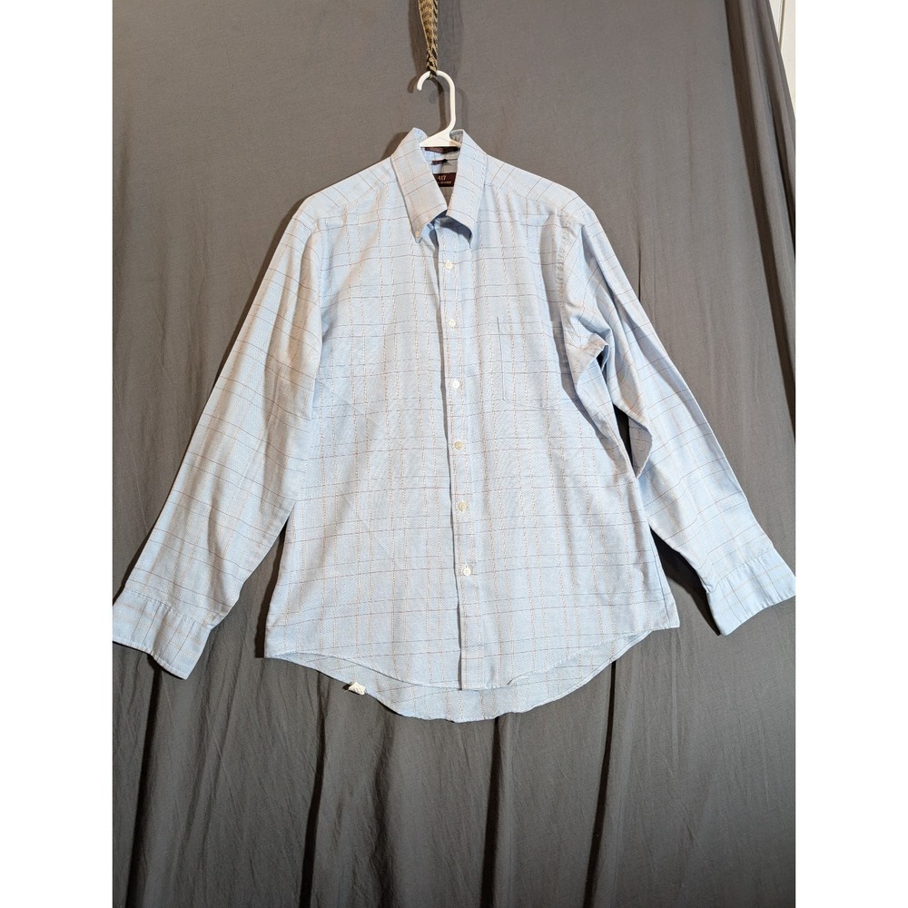 Van Heusen Men's Light Blue With Stripes Dress Shirt Size 16